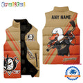 NHL Anaheim Ducks Custom Name Sleeveless Puffer Jacket, Hockey Team Jacket Fans Gifts