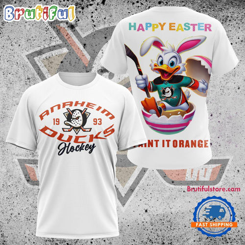 NHL Anaheim Ducks Hockey Team Mascot Design Happy Easter Day T Shirt