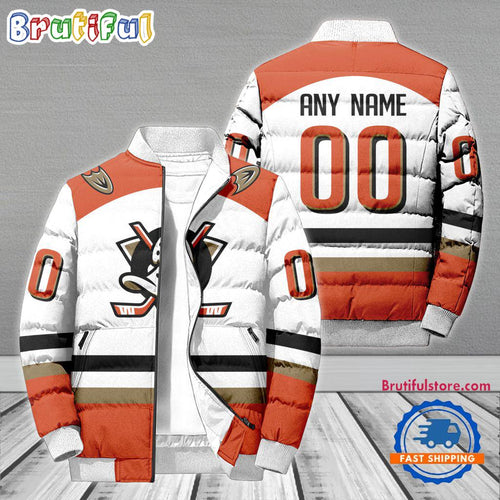 NHL Anaheim Ducks Hockey Team Personalized Away New Puffer Jacket