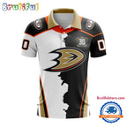 NHL Anaheim Ducks Personalize Home Mix Away Kits Polo Shirts