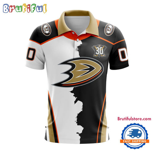 NHL Anaheim Ducks Personalize Home Mix Away Kits Polo Shirts
