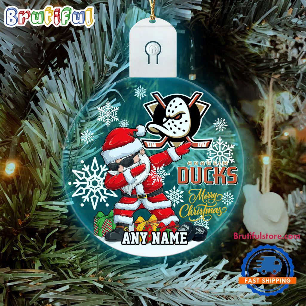 NHL Anaheim Ducks Personalized Santa Claus Hockey Team Logo Christmas Led Acrylic Ornament