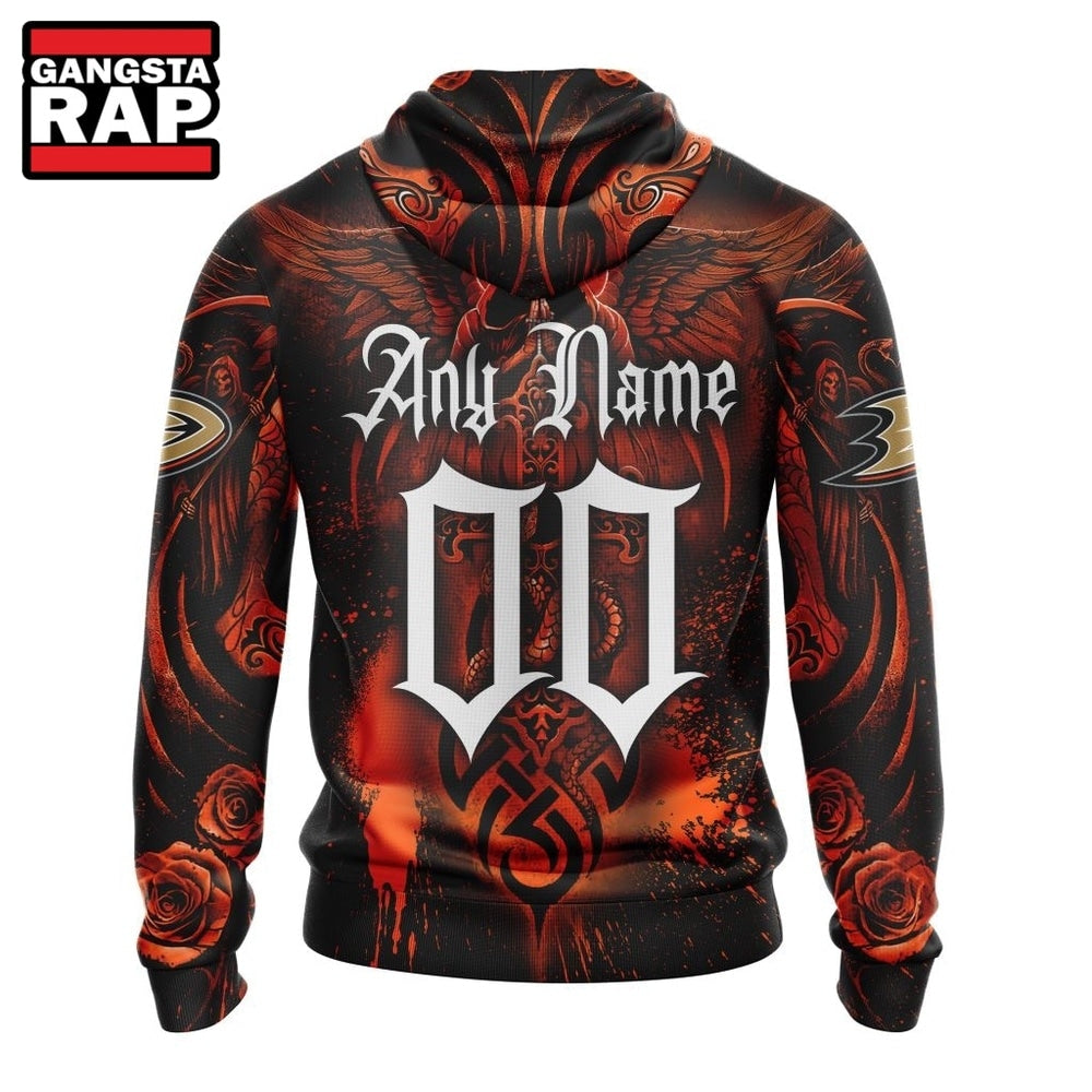 NHL Anaheim Ducks Special Design Halloween With Skull Art Hoodie, T Shirt