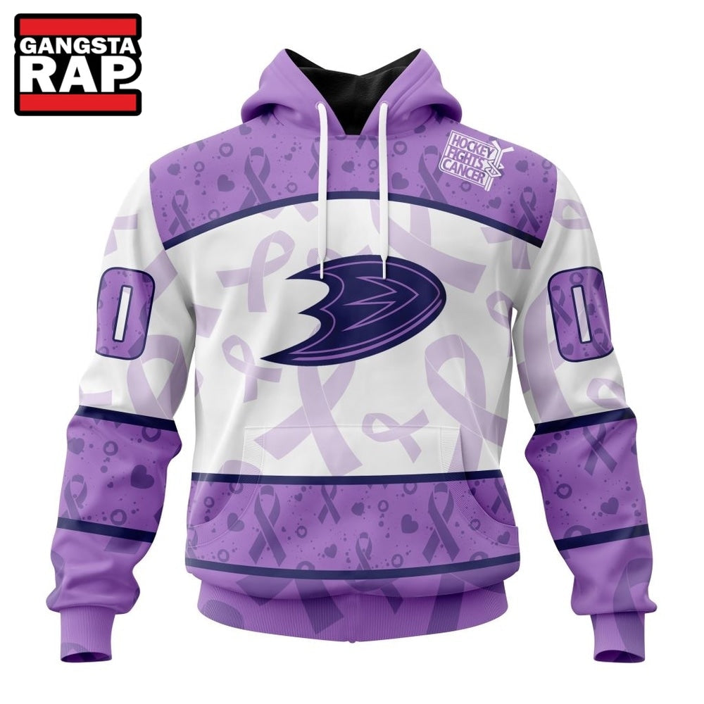 NHL Anaheim Ducks Special Lavender Fight Cancer Hoodie, T Shirt