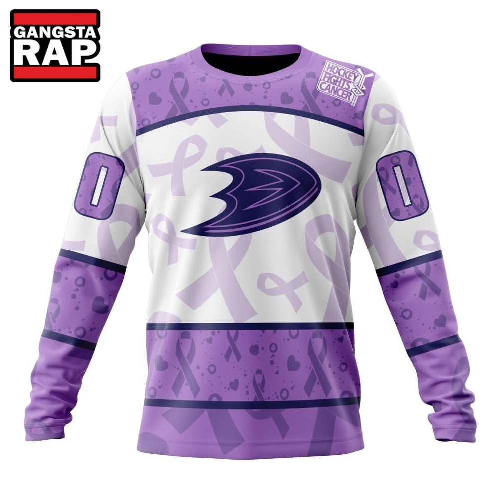 NHL Anaheim Ducks Special Lavender Fight Cancer Hoodie, T Shirt