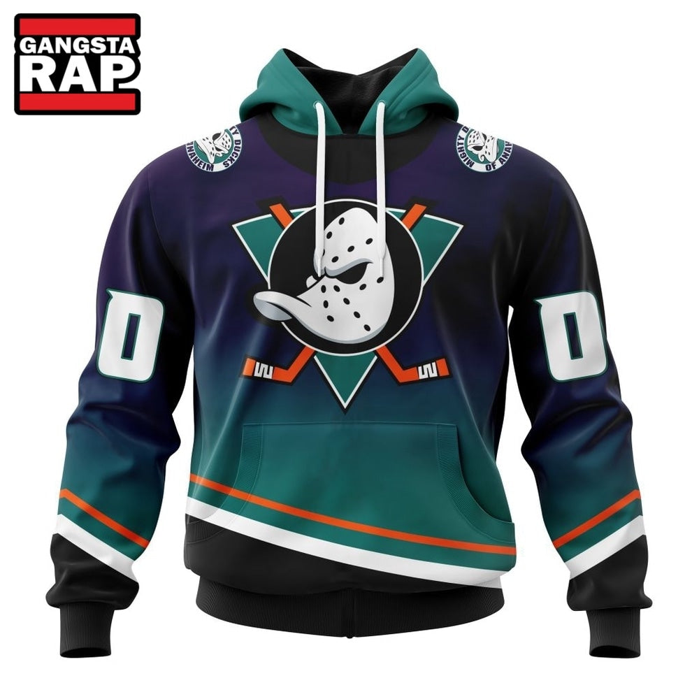 NHL Anaheim Ducks Special Retro Gradient Design Hoodie, T Shirt