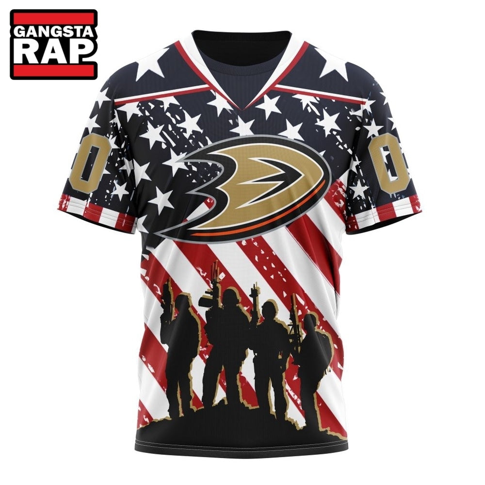 NHL Anaheim Ducks Specialized Kits For Honor USS Military Hoodie, T Shirt