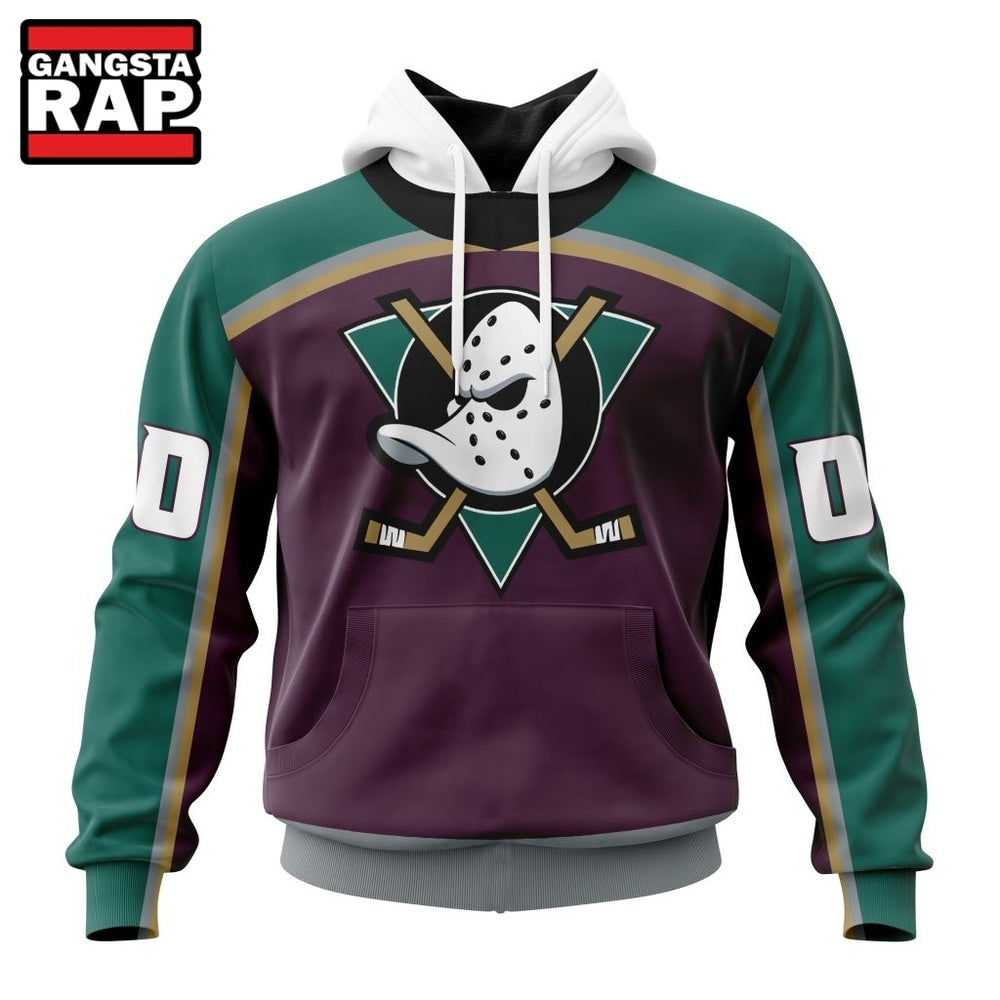 NHL Anaheim Ducks Specialized Unisex Kits With Retro Concepts Hoodie, T Shirt