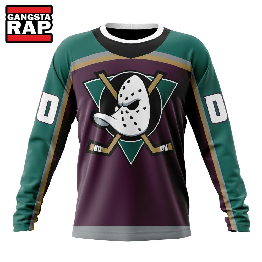 NHL Anaheim Ducks Specialized Unisex Kits With Retro Concepts Hoodie, T Shirt