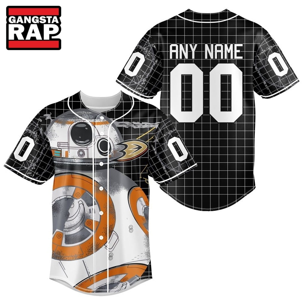 NHL Anaheim Ducks x BB 8 D Star War Baseball Jersey