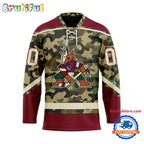 NHL Arizona Coyotes Camo Veterans Custom Hockey Jersey