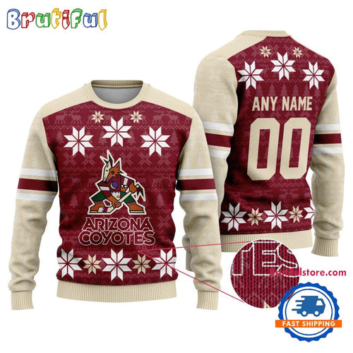 NHL Arizona Coyotes Hockey Snow Christmas Ugly Sweater