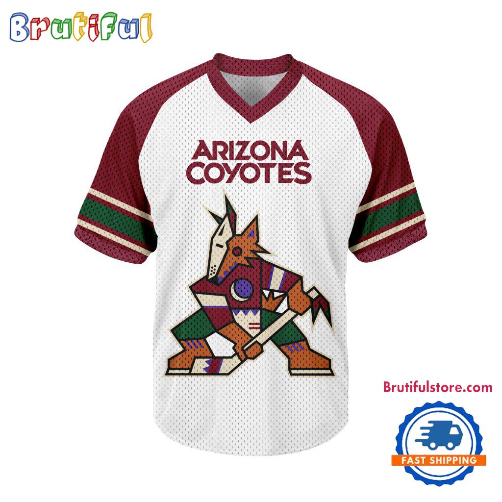 NHL Arizona Coyotes Hockey Team Design V-neck Mesh Short Sleeve Jersey