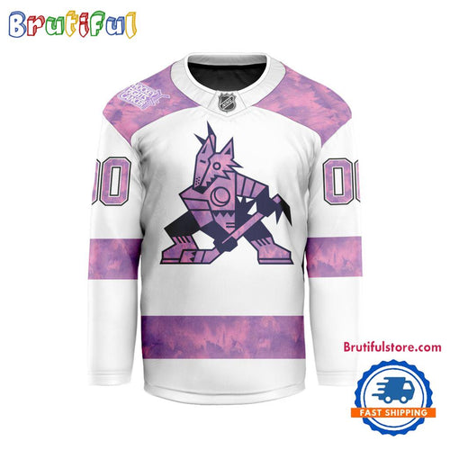 NHL Arizona Coyotes Personalized Hockey Fights Cancer Design Jersey