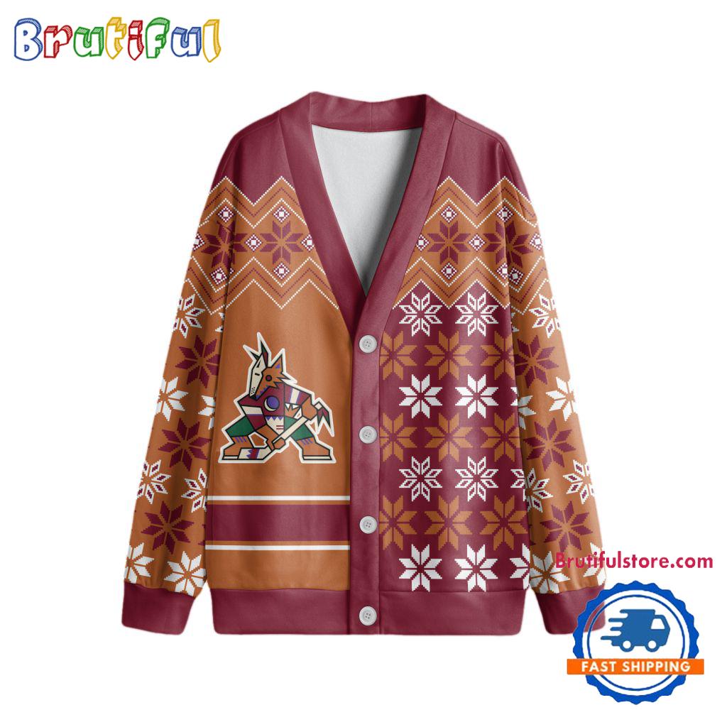 NHL Arizona Coyotes Spcial Ugly Christmas Hockey Design Cardigan, Hockey Fans Cardigan Shirt