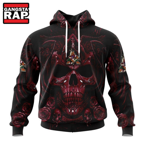 NHL Arizona Coyotes Special Design Halloween With Skull Art Hoodie, T Shirt