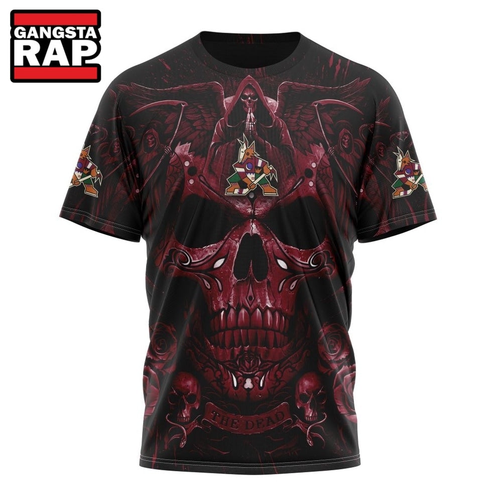 NHL Arizona Coyotes Special Design Halloween With Skull Art Hoodie, T Shirt