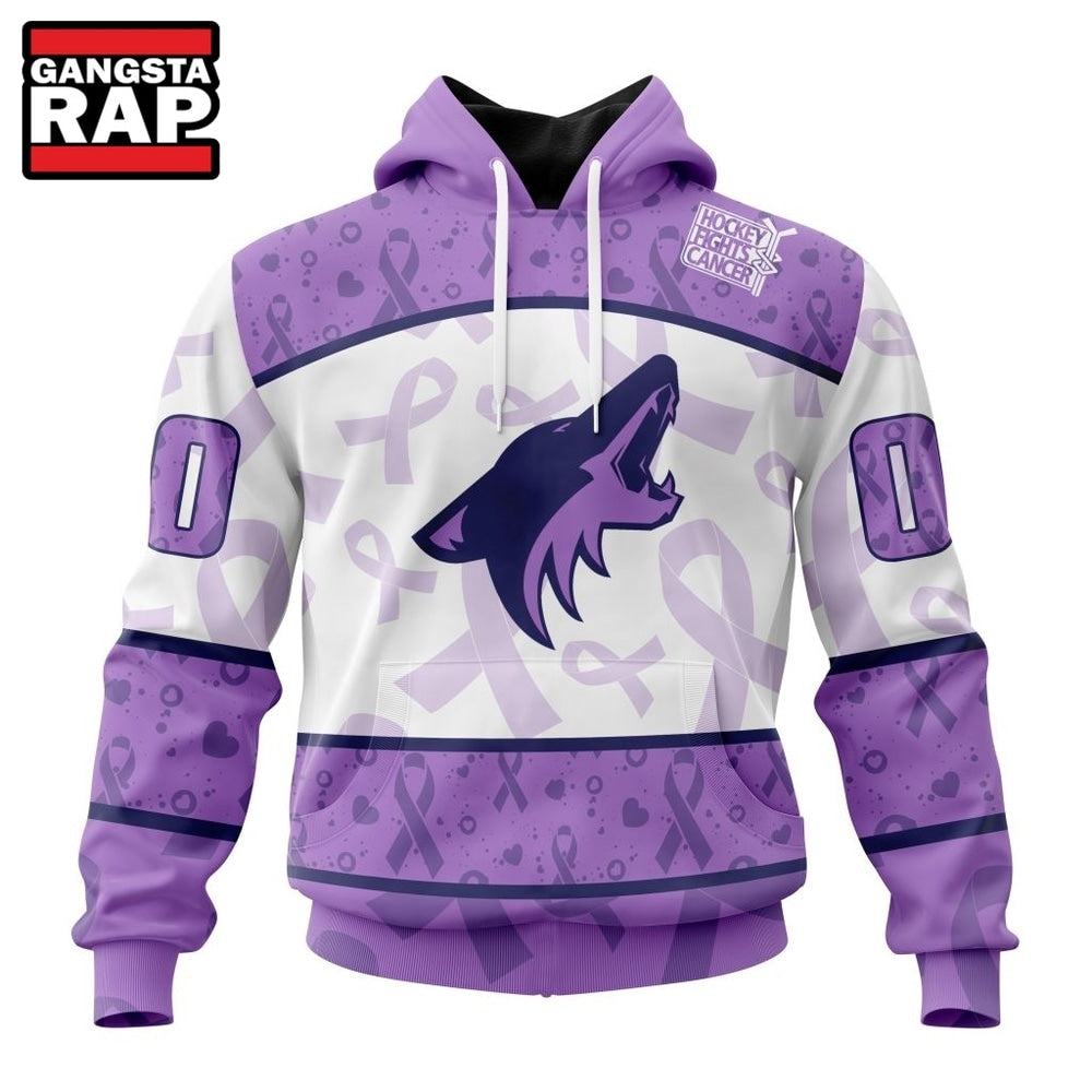 NHL Arizona Coyotes Special Lavender Fight Cancer Hoodie, T Shirt
