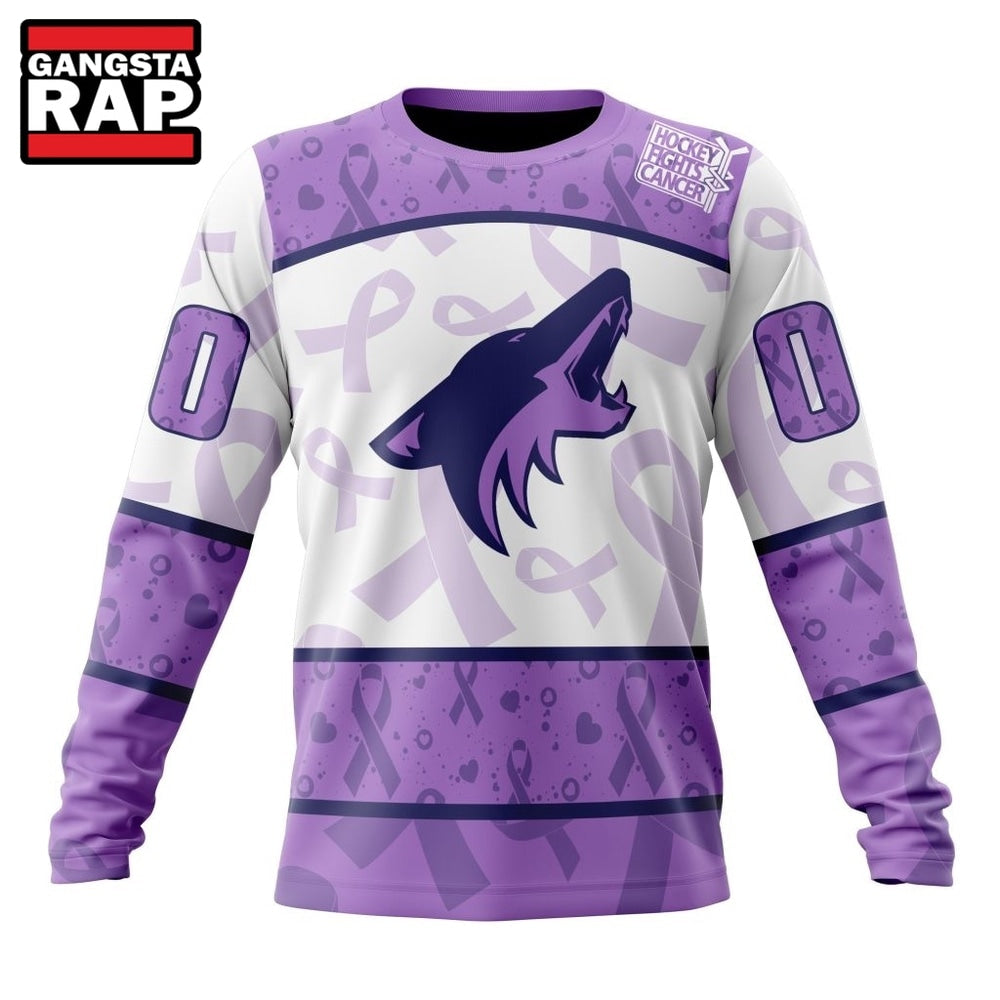 NHL Arizona Coyotes Special Lavender Fight Cancer Hoodie, T Shirt