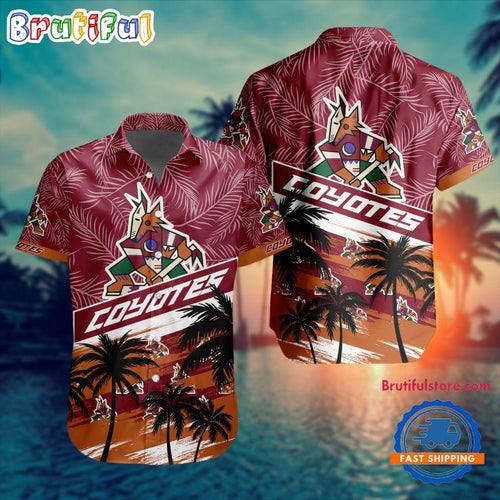NHL Arizona Coyotes Special Palm Tree Hawaiian Button Shirt
