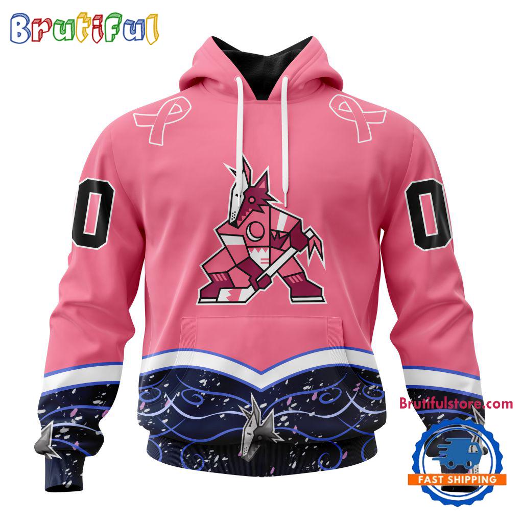 NHL Arizona Coyotes Specialized Hockey Fights Cancer Hoodie