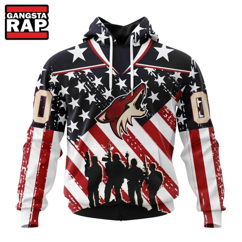 NHL Arizona Coyotes Specialized Kits For Honor USS Military Hoodie, T Shirt