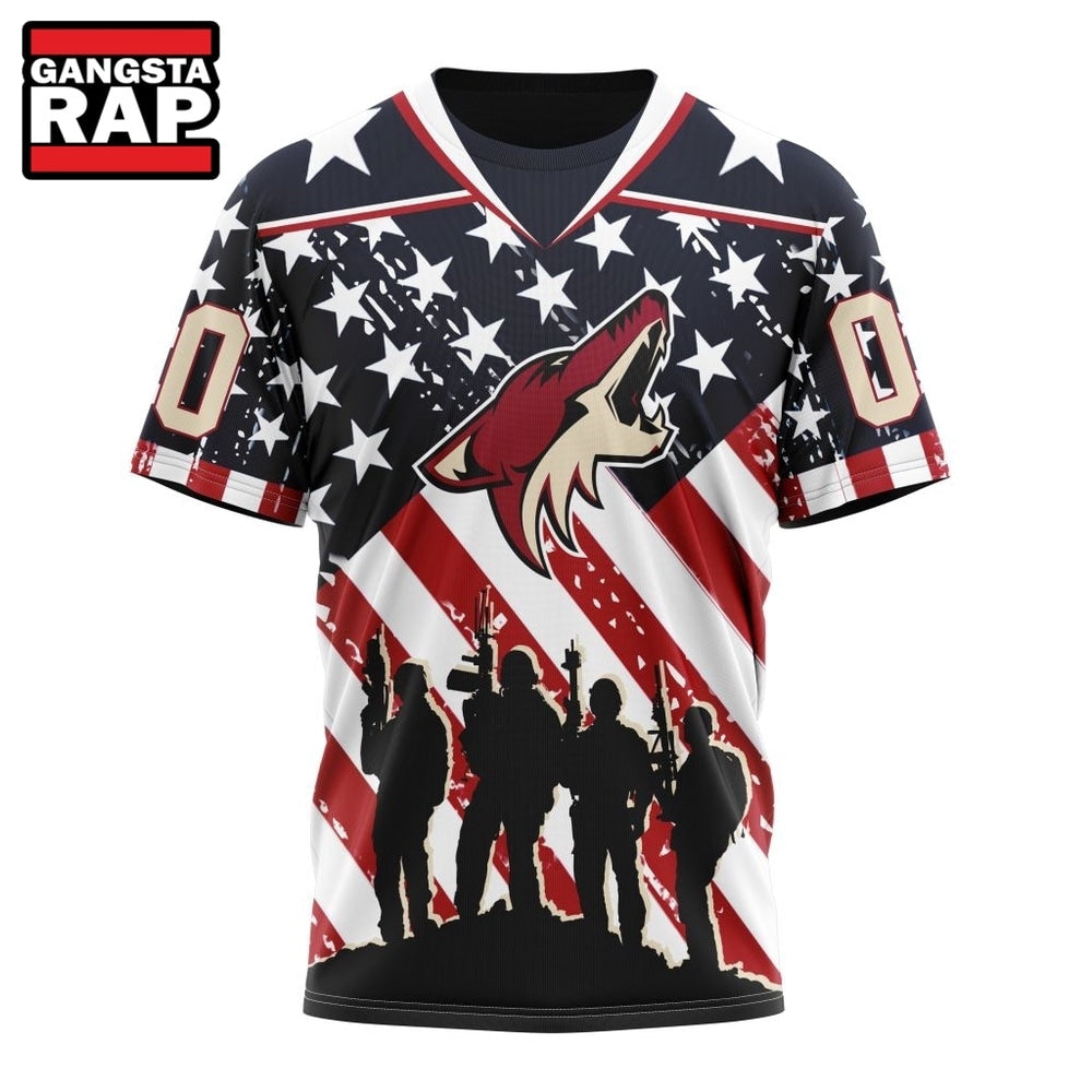 NHL Arizona Coyotes Specialized Kits For Honor USS Military Hoodie, T Shirt