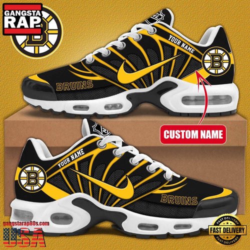NHL Custom Name Boston Bruins New Design Air Max Plus Shoes Running Sneakers