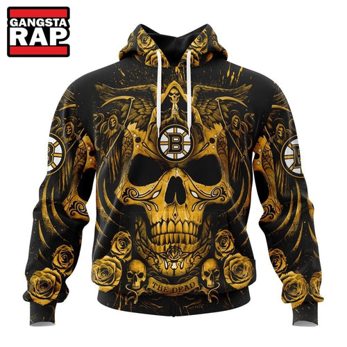 NHL Boston Bruins Special Design Halloween With Skull Art Hoodie, T Shirt