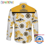 NHL Boston Bruins Special Hockey Long Sleeve Hawaiian Design Button Shirt