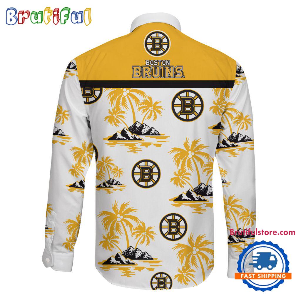 NHL Boston Bruins Special Hockey Long Sleeve Hawaiian Design Button Shirt