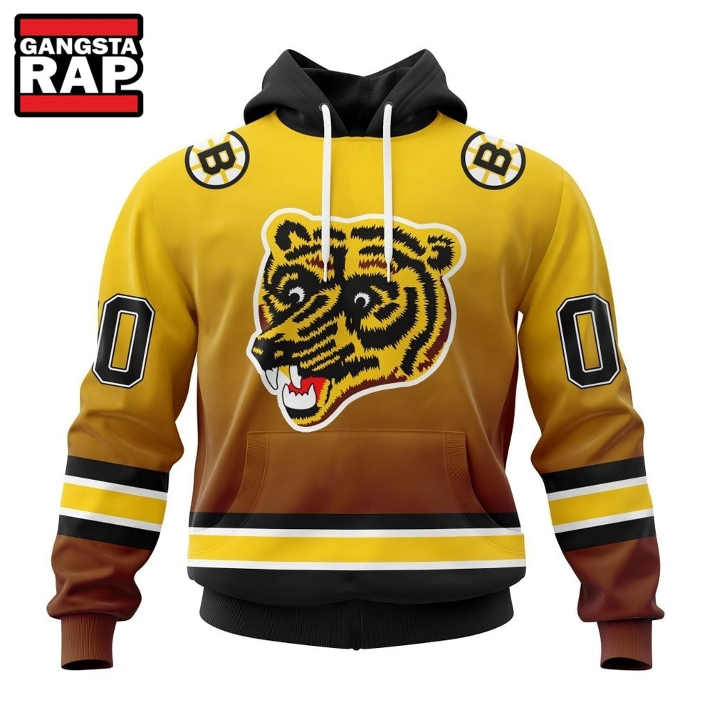 NHL Boston Bruins Special Retro Gradient Design Hoodie, T Shirt