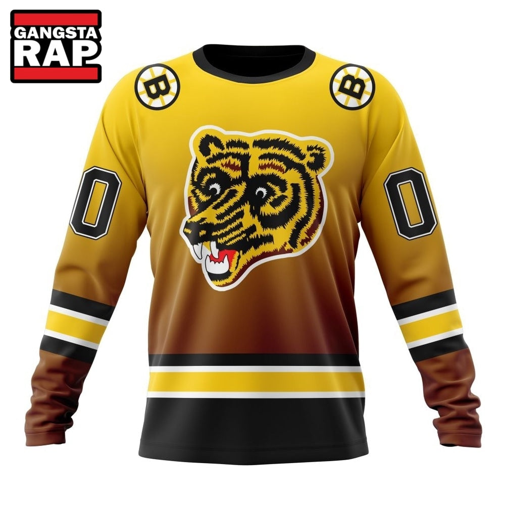 NHL Boston Bruins Special Retro Gradient Design Hoodie, T Shirt
