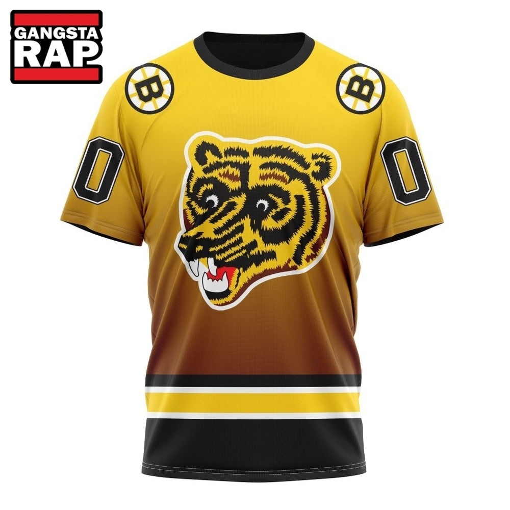 NHL Boston Bruins Special Retro Gradient Design Hoodie, T Shirt
