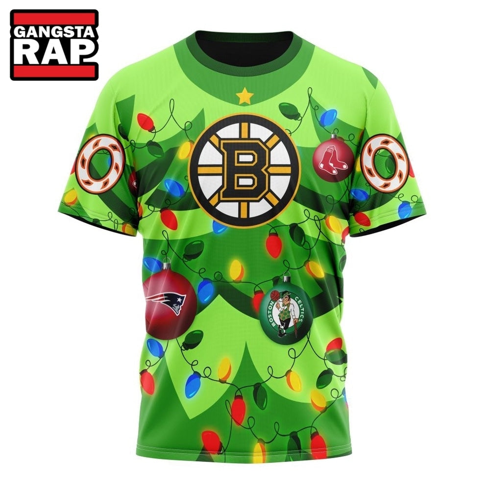 NHL Boston Bruins Specialized Christmass Tree Color And City’s Sport Teams Hoodie, T Shirt