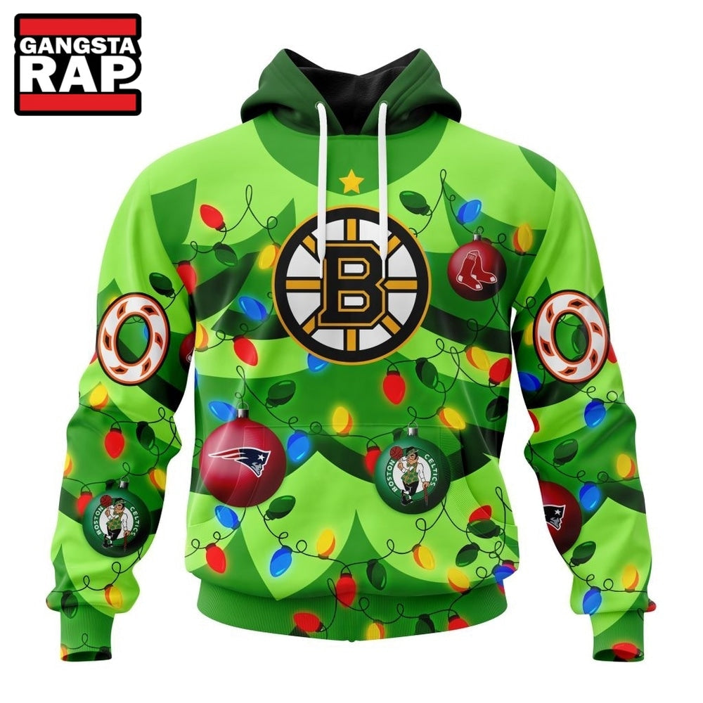 NHL Boston Bruins Specialized Christmass Tree Color And City’s Sport Teams Hoodie, T Shirt