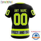 NHL Boston Bruins Specialized FireFighter Uniforms Color Design T Shirt