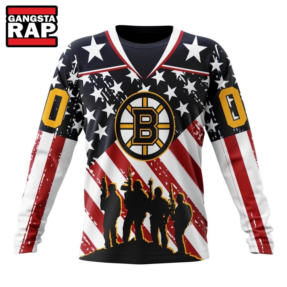 NHL Boston Bruins Specialized Kits For Honor USS Military Hoodie, T Shirt