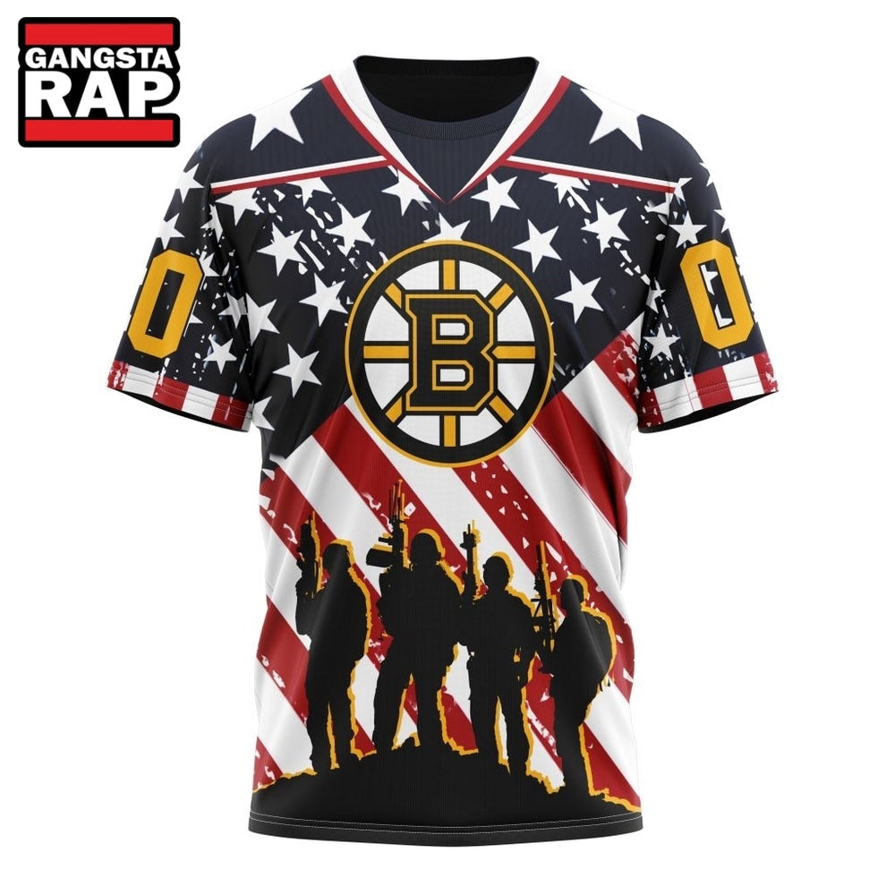 NHL Boston Bruins Specialized Kits For Honor USS Military Hoodie, T Shirt