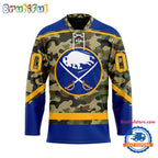 NHL Buffalo Sabres Camo Veterans Custom Hockey Jersey