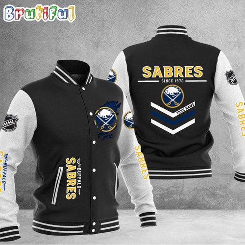 NHL Buffalo Sabres Hockey Team Personalized Varsity Baseball Jacket