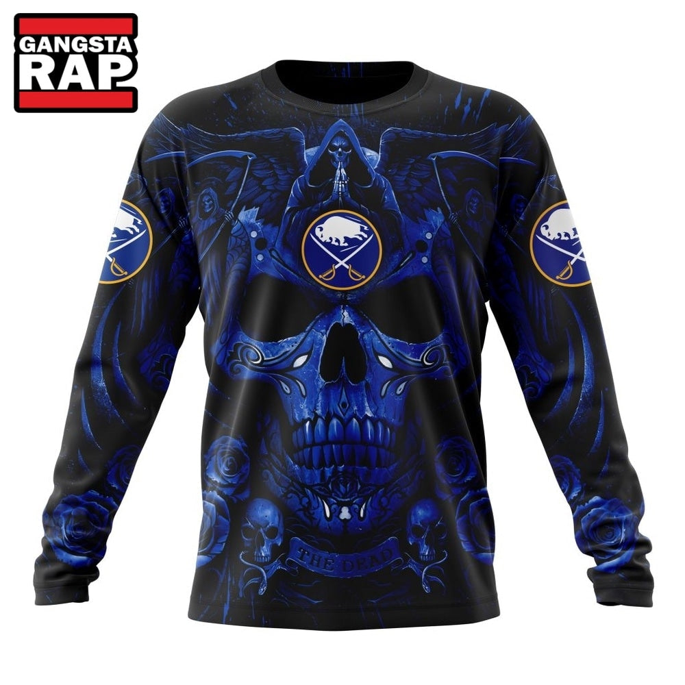 NHL Buffalo Sabres Special Design Halloween With Skull Art Hoodie, T Shirt