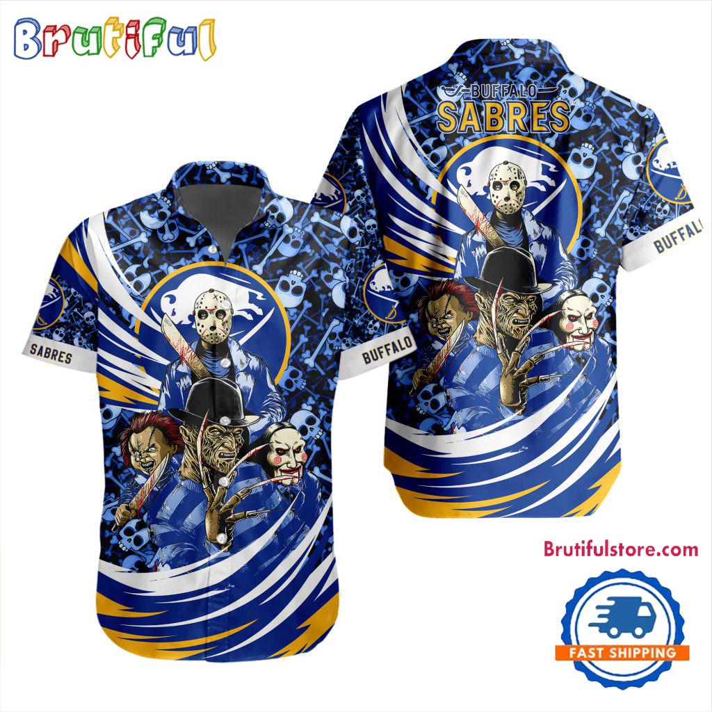 NHL Buffalo Sabres Special Movies Character Halloween Design Hawaiian Button Shirt