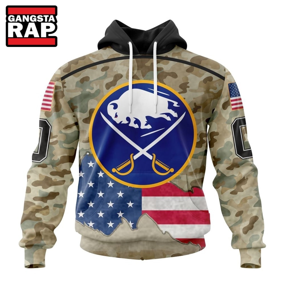 NHL Buffalo Sabres Specialized Kits For United State With Camo Color Hoodie, T Shirt