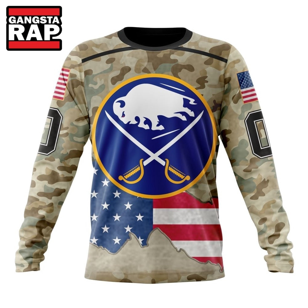 NHL Buffalo Sabres Specialized Kits For United State With Camo Color Hoodie, T Shirt