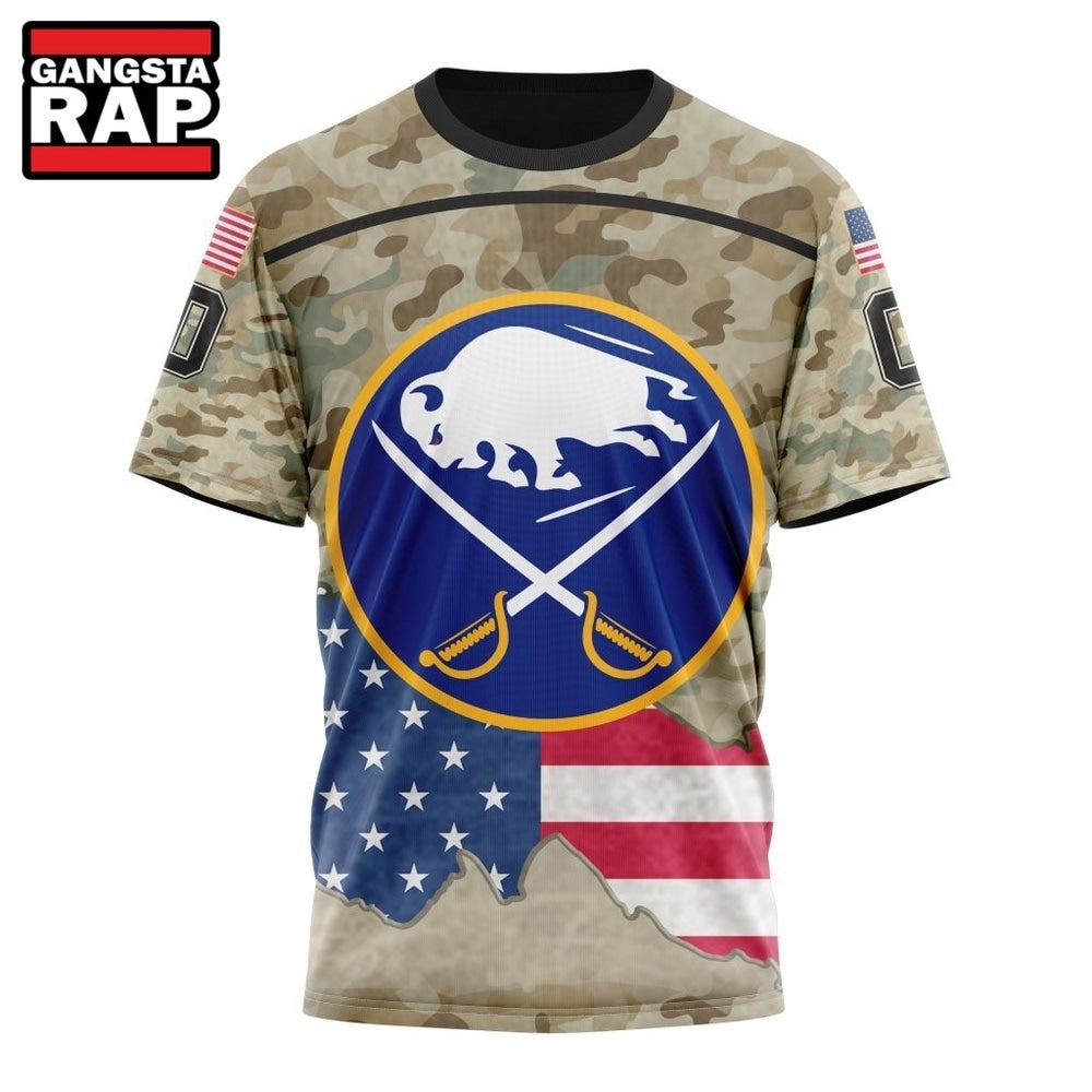 NHL Buffalo Sabres Specialized Kits For United State With Camo Color Hoodie, T Shirt