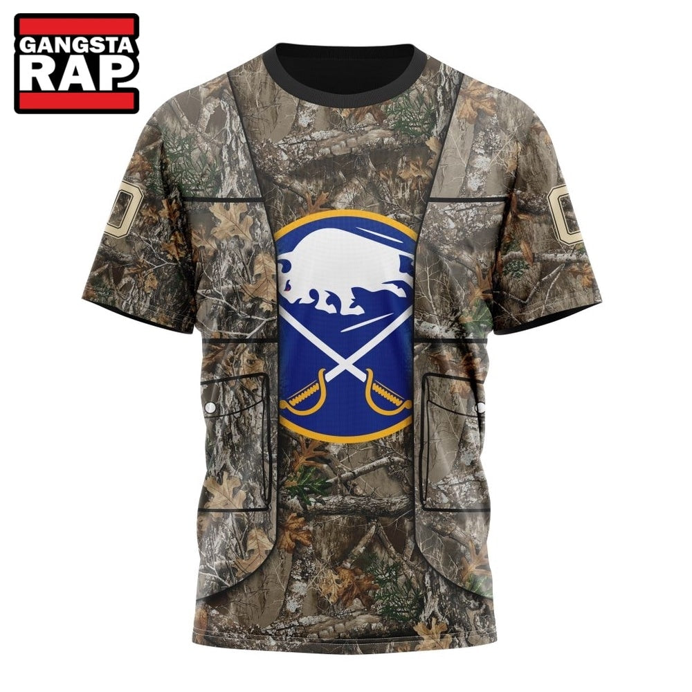 NHL Buffalo Sabres Specialized Unisex Vest Kits With Realtree Camo Hoodie, T Shirt