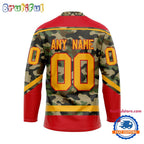 NHL Calgary Flames Camo Veterans Custom Hockey Jersey