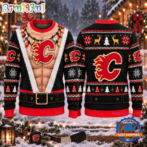 NHL Calgary Flames Funny Body Christmas Ugly Sweater