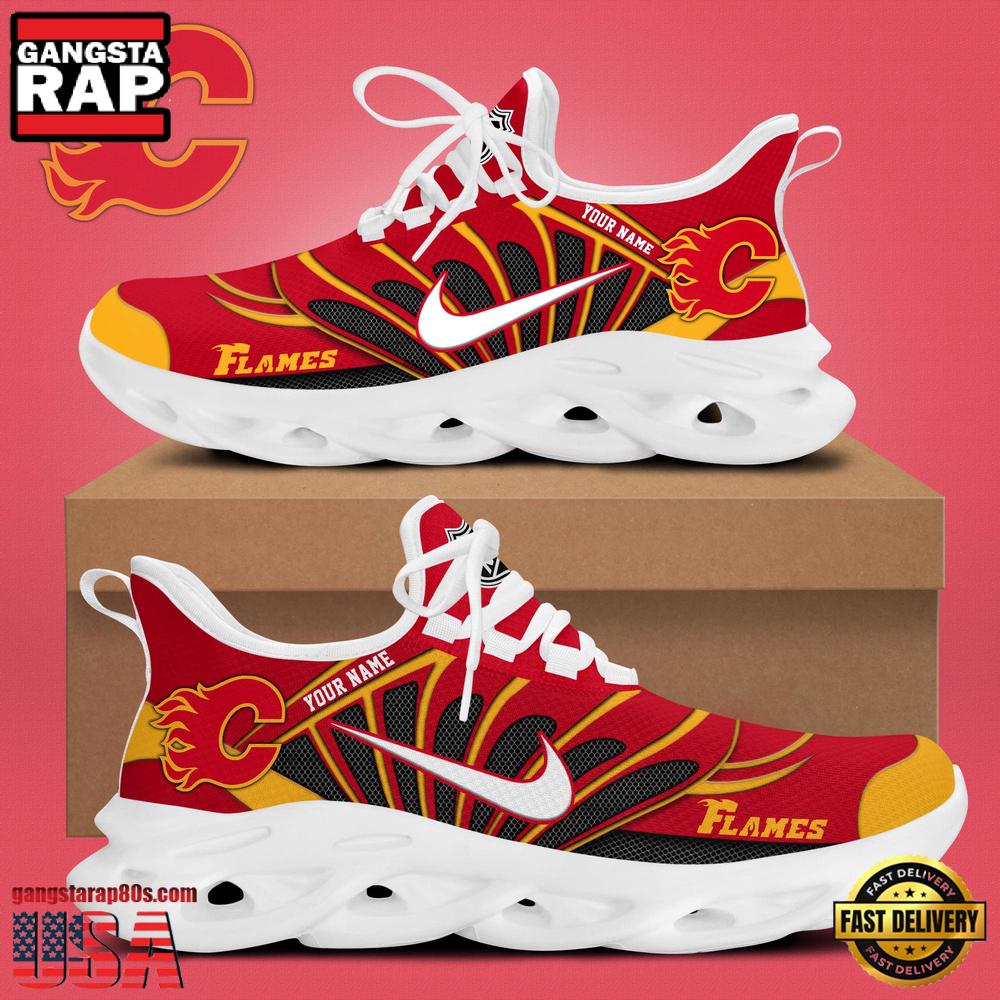 NHL Custom NameCalgary Flames New Design 2025 Max Soul Shoes Running Sneakers